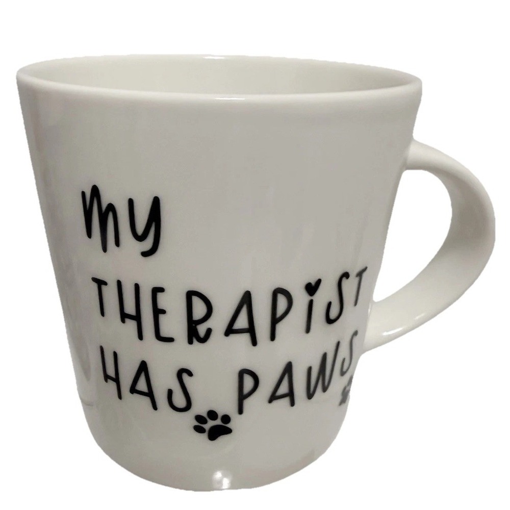 RARE Pfaltzgraff Penny Lane Coffee Large Mug "My Therapist Has Paws"‎